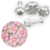 Cortadores Push Flor Melocotón x 4 Tamaños